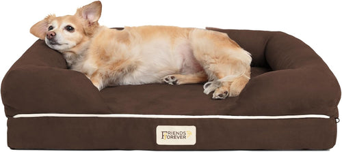 Orthopedic Dog Bed, Memory Foam Pet Sofa, Calming Dog Couch, Water Resistant Pet Bed, Washable Cover, Non-Slip Bottom, Chester, Cocoa Brown, 25