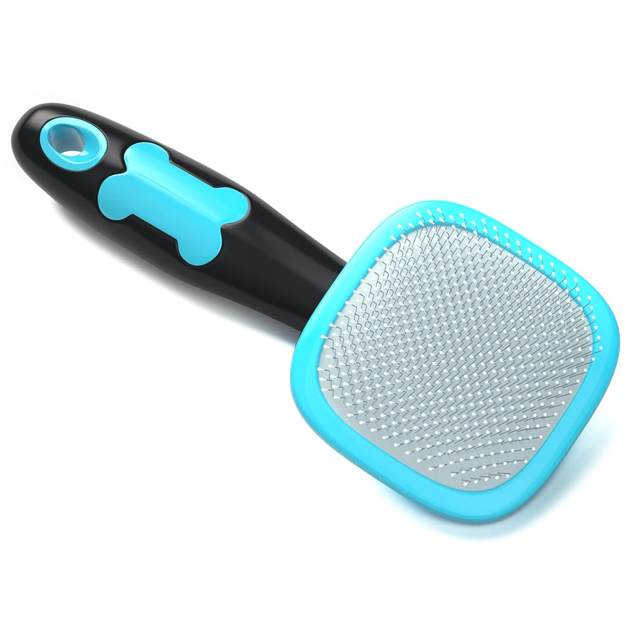 Dog & Cat Brush- Slicker Pet Brush- Shedding Grooming Tools (Blue)